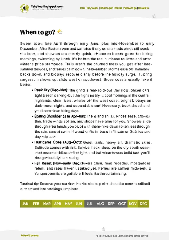 example page 3 from our offline Travel Guide for Puerto Rico